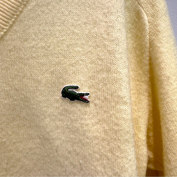 Lacoste - Izod Vintage Butter Yellow V-Neck Long Sleeve Pullover Sweater Size M - Picture 3 of 5